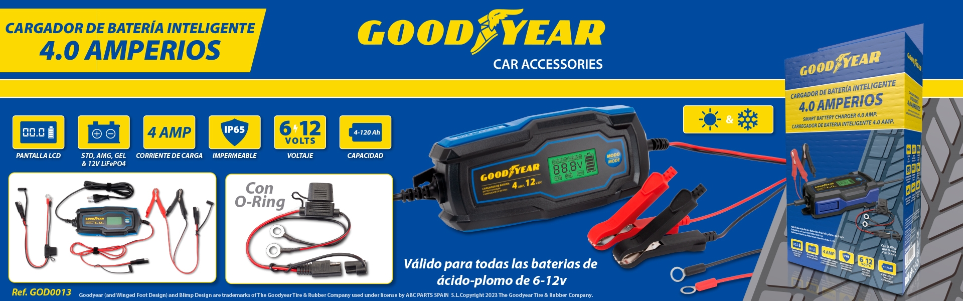 SMART BATTERY CHARGER 4.0 AMP.  GOODYEAR